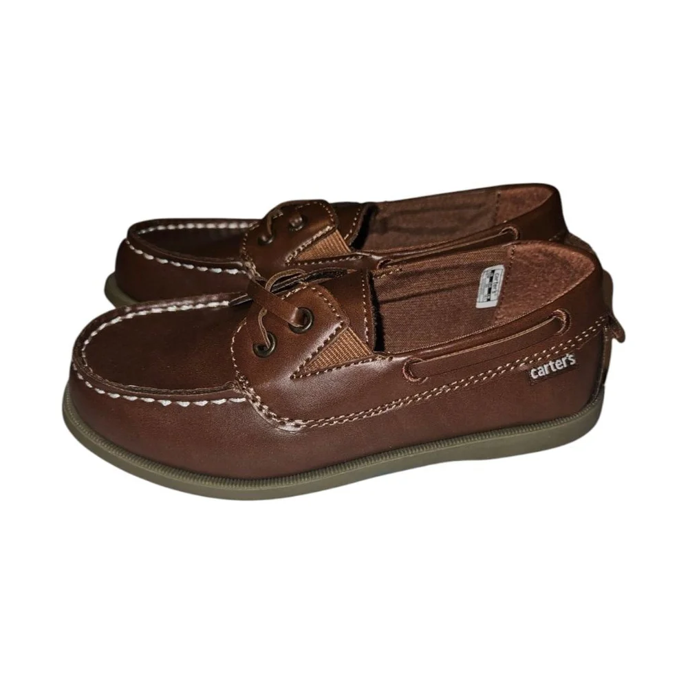 Carter’s Toddler Boys Boat Shoes Size 12 Brown Slip-On Casual Classic Style